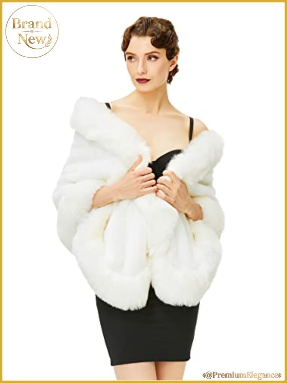 Faux Fur Shawl Wrap Cape for Winter Coat Collar Scarf